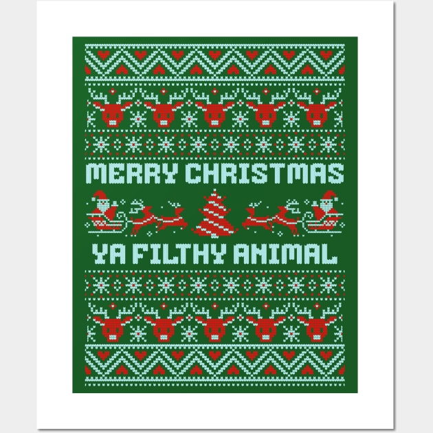 Merry Christmas ya filthy animal Wall Art by Polynesian Vibes